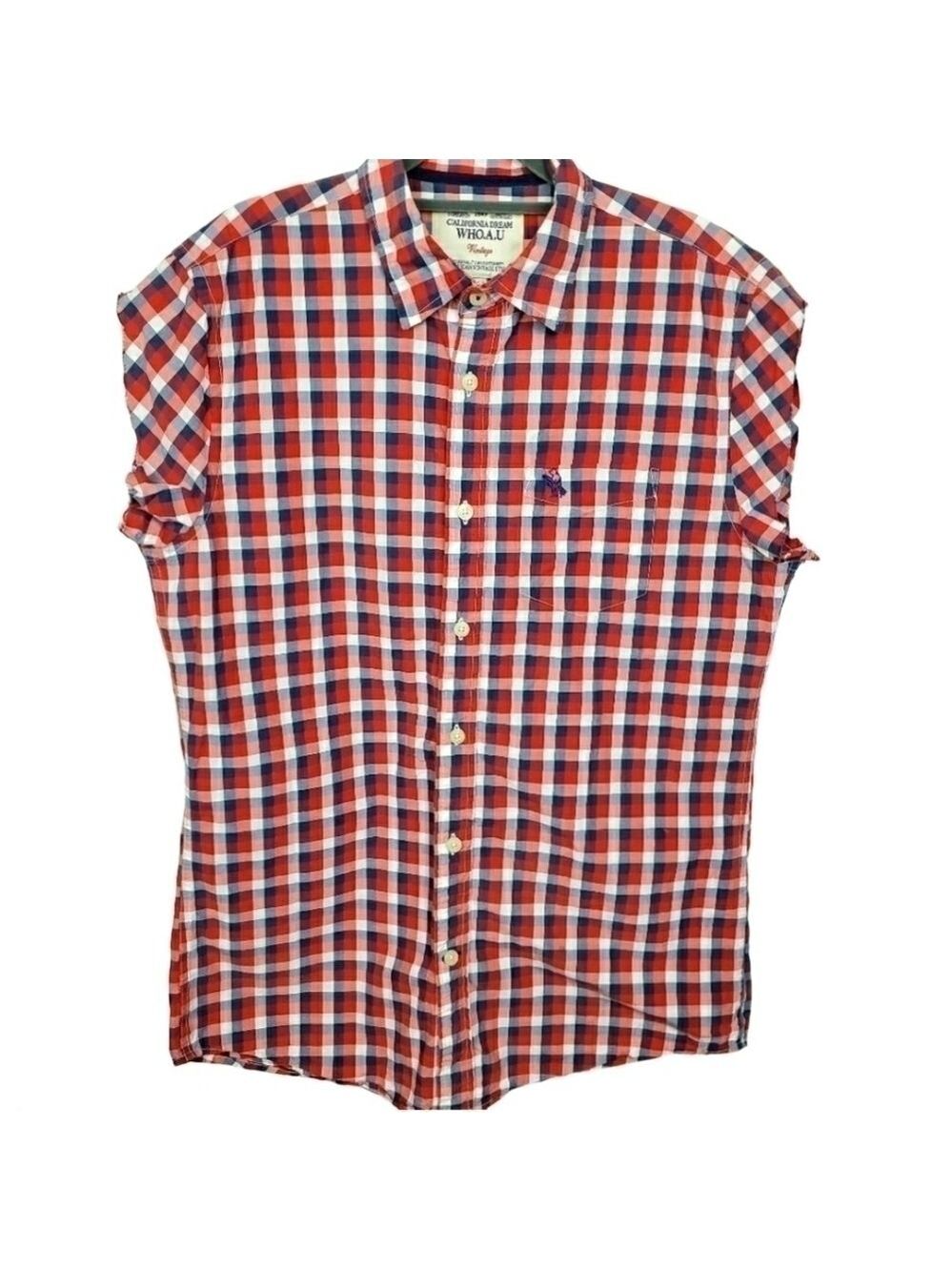 California Dream Who.A.U vintage style cut-off button up lumberjack Jill sz L